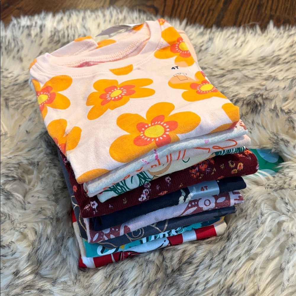 4T NWT 10 Toddler Girl Short & Long Shirt Bundle - Picture 2 of 6